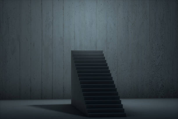 istock The stairway in the dark basement, 3d rendering. 1165864158