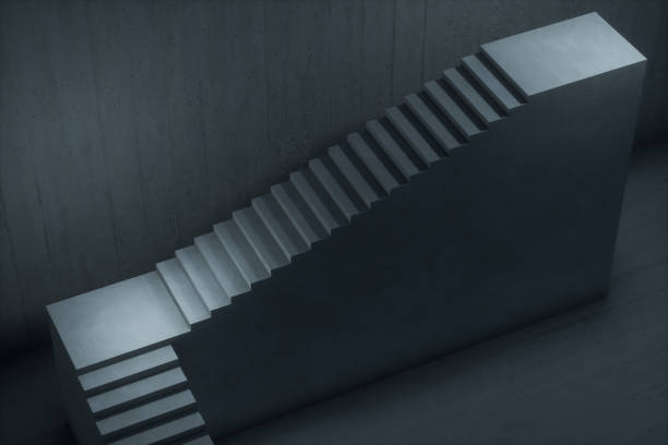 istock The stairway in the dark basement, 3d rendering. 1165864206