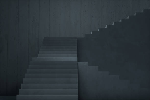 istock The stairway in the dark basement, 3d rendering. 1165864952