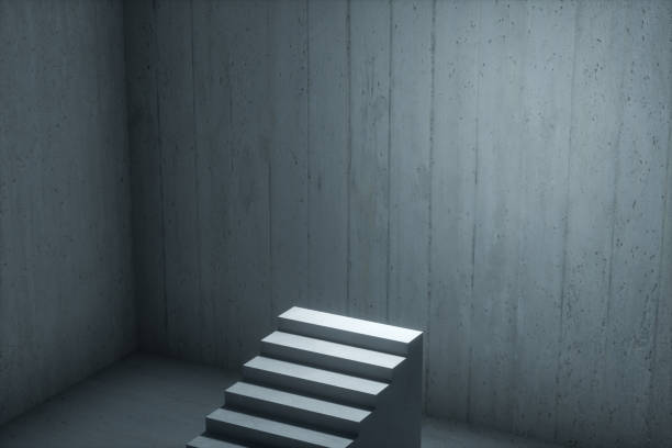 istock The stairway in the dark basement, 3d rendering. 1165864983