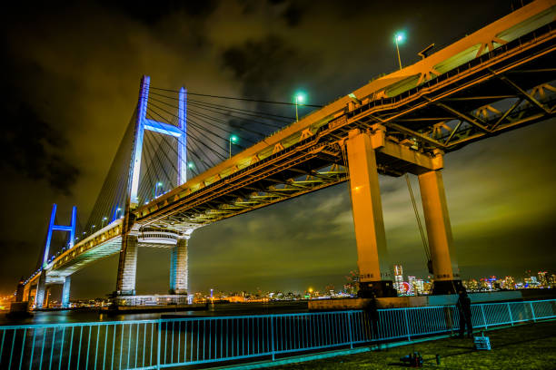 istock Night of Yokohama Bay Bridge (taken from Daikokufuto) 1165869820
