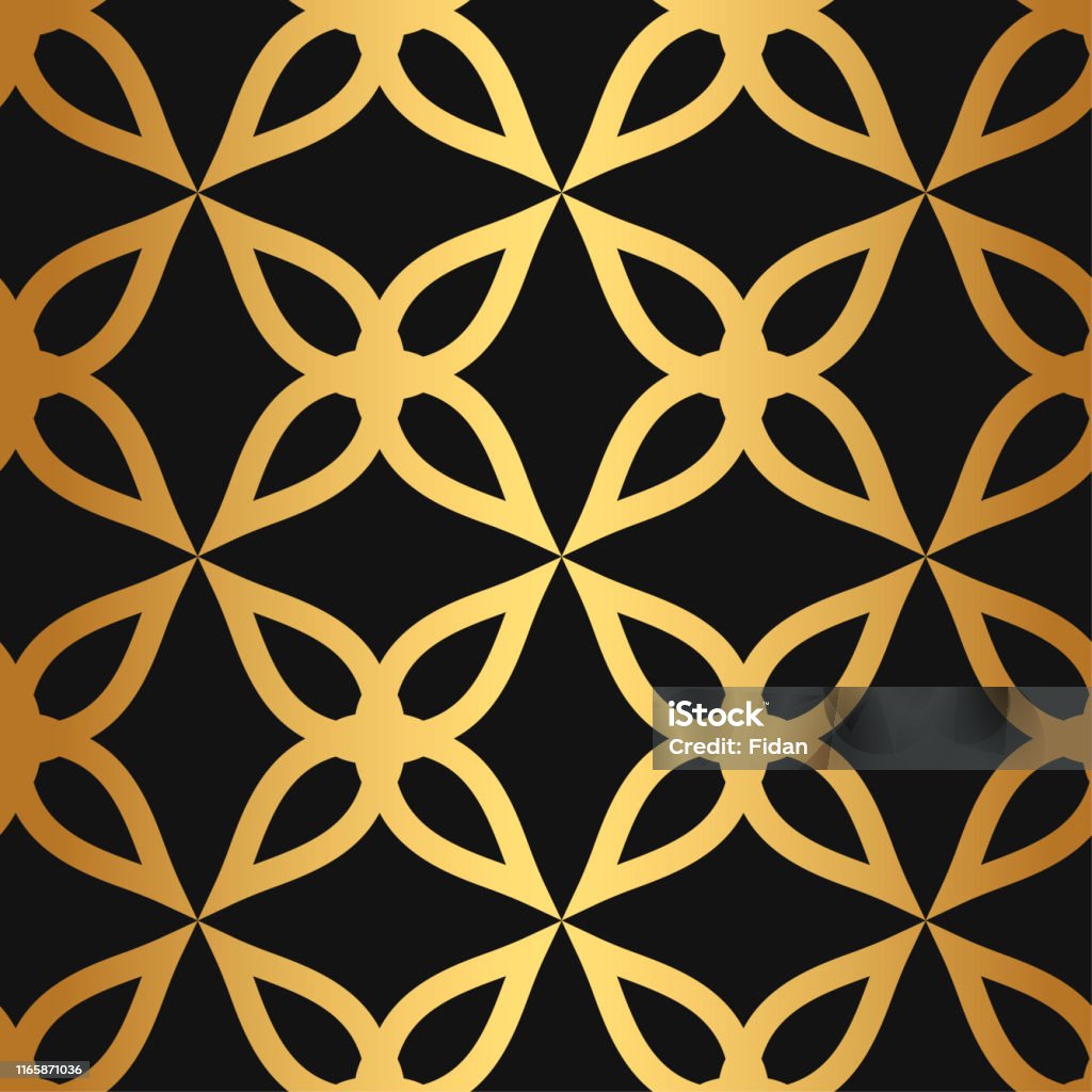 Gold Repeat Pattern Seamless Vector Golden Background 10 Eps Gold Repeat Pattern For Fabric ...