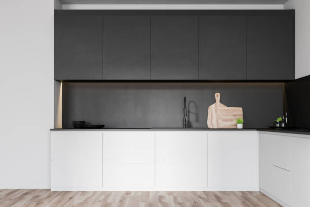 istock White and gray kitchen with countertops 1165874878