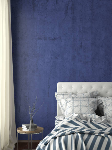 istock poster frame mock up on the wall in bedroom 1165875100