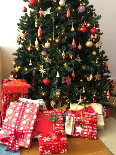 istock Beautifully wrapped Christmas presents under the tree 1165875124