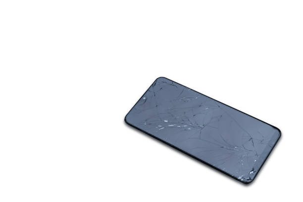 istock Smartphone screen cracked the broken screen on the white background 1165875243