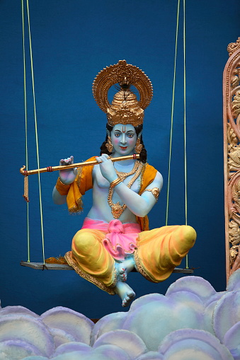 Statue of lord Krishna on the occasion of local festival, Pune, Maharashtra, India
