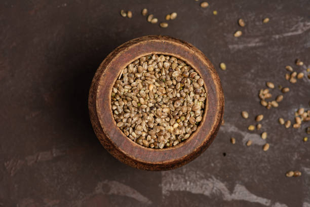 istock Industrial marijuana seeds in a bowl 1165878217