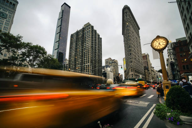 Yellow Cabs by Flatiron in NYC
