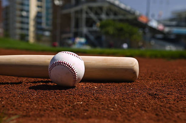 Baseball and Bat stock photo