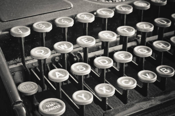 istock Closeup of old typewriter 1165885650