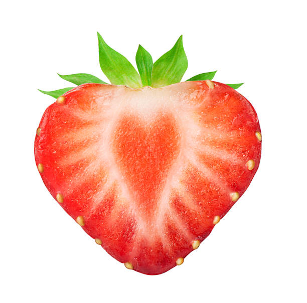 Half of strawberry isolated