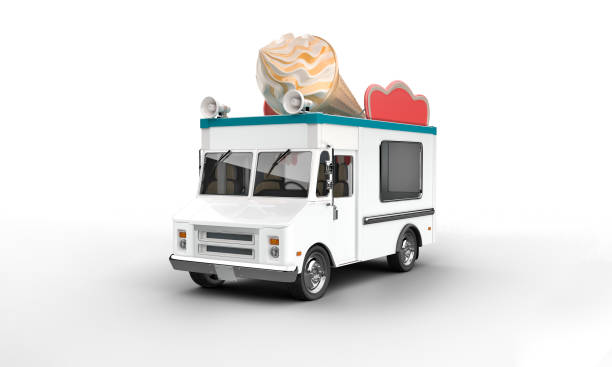 istock 3d render of an ice cream van on a white background 1165891940