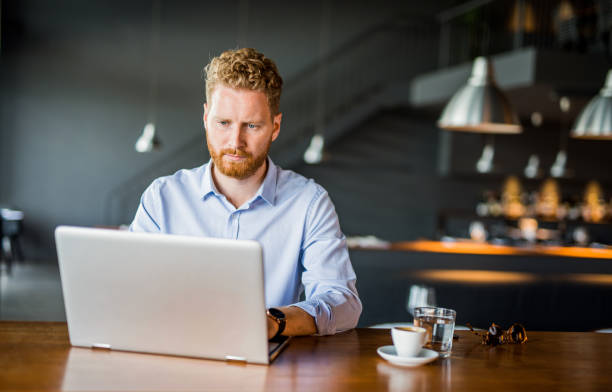 istock Dedicated young entrepreneur working on a laptop in a coffee shop 1165905537