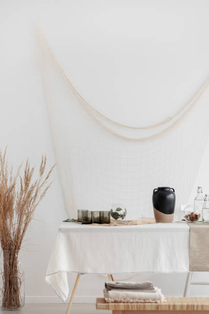 istock Vertical view of minimal dining room interior 1165917546