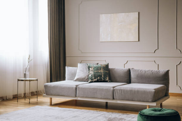 istock Elegant living room interior with comfortable sofa, real photo 1165921820