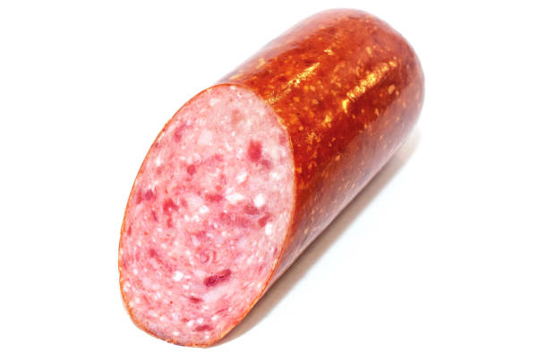 istock Salami sausage isolated on white background 1165927995