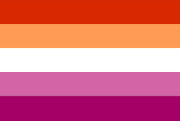 Flag, rectangular shape icon on white background New Lesbian pride flag created in 2018, LGBT symbol Isolated on white background lesbian flag stock illustrations