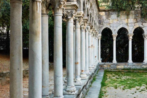 istock Columns of old monastery in Genoa 1165935591