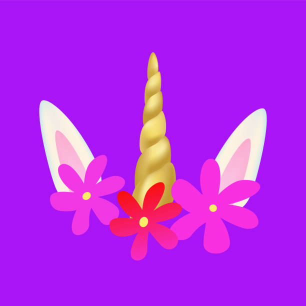 istock Unicorn cute icon, rainbow fairytale mask. Vector design template. 1165937863