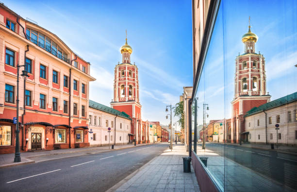 istock The bell tower of the Petrovsky Monastery and its reflection 1165937967
