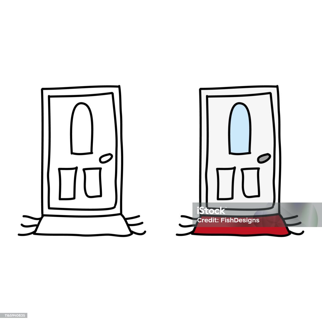 Doors 6 Stock Illustration - Download Image Now - Front Door, Doodle,  Doormat - iStock