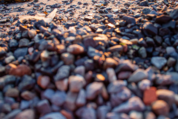 Colored Rocks Close Up. Focus on Background