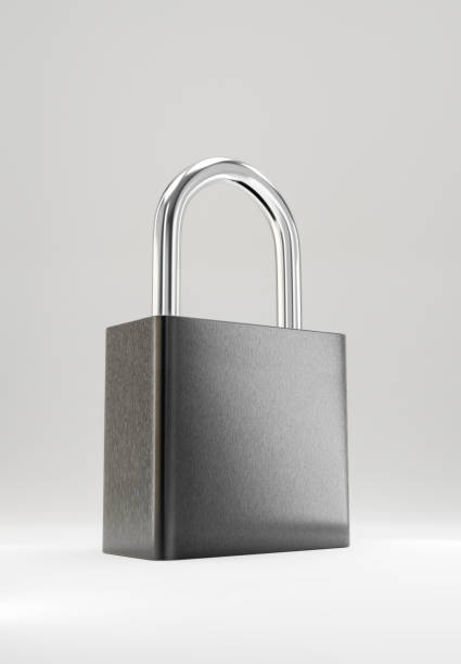 istock Illustration of simple steel padlock 1165943527