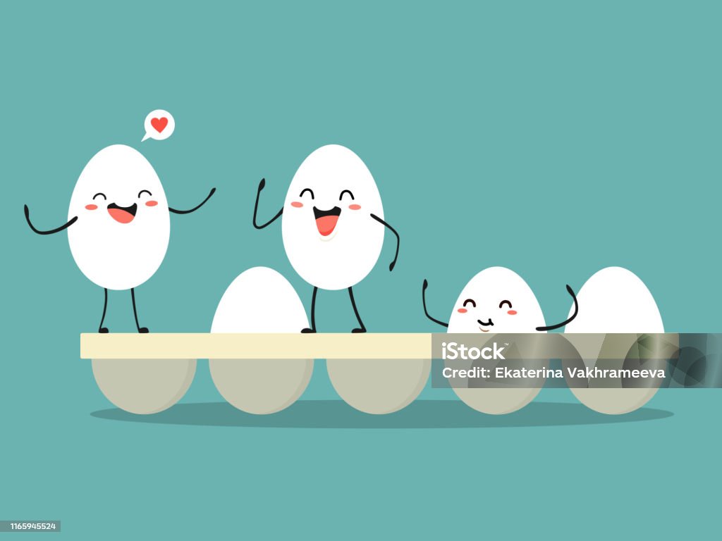 Trứng Vui Vẻ Trong Khay Hình Minh Họa Vector Theo Phong Cách Hoạt ...