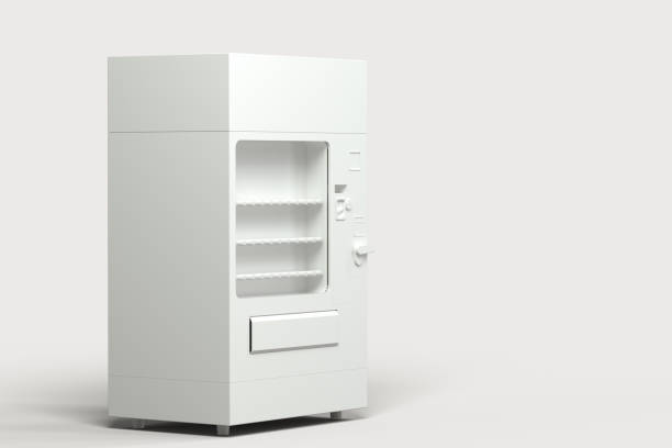 istock The white model of vending machine with white background, 3d rendering. 1165947955