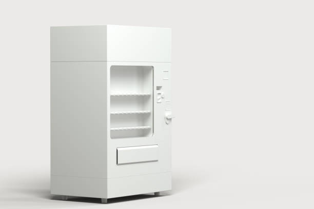 biały model automatu z białym tłem, renderowanie 3d. - vending machine selling machine snack zdjęcia i obrazy z banku zdjęć