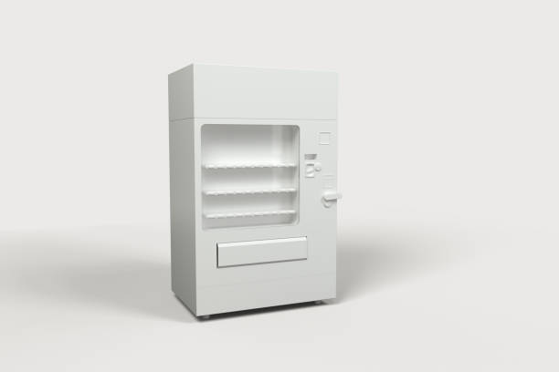 istock The white model of vending machine with white background, 3d rendering. 1165950222