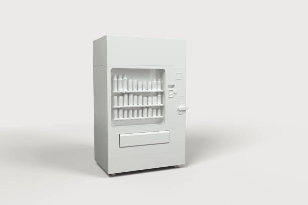 istock The white model of vending machine with white background, 3d rendering. 1165950225
