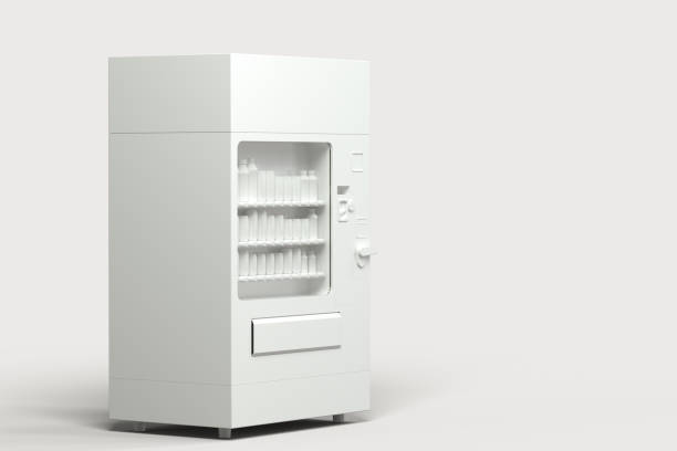istock The white model of vending machine with white background, 3d rendering. 1165950237