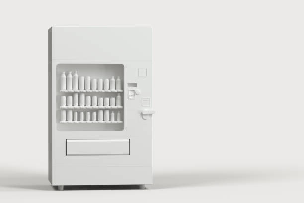 istock The white model of vending machine with white background, 3d rendering. 1165950287