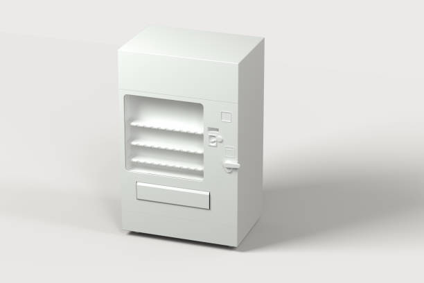 istock The white model of vending machine with white background, 3d rendering. 1165951020