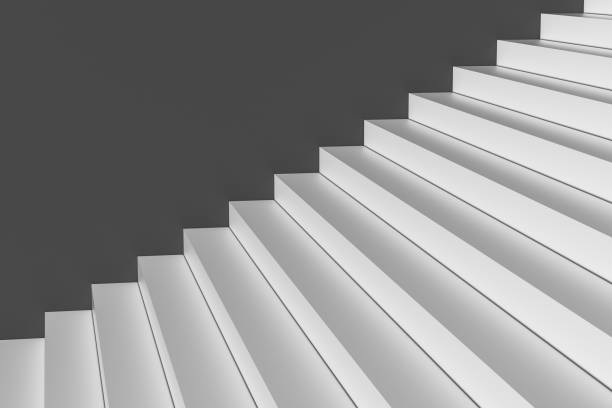 istock The stairway in the daylight with white background, 3d rendering. 1165951107
