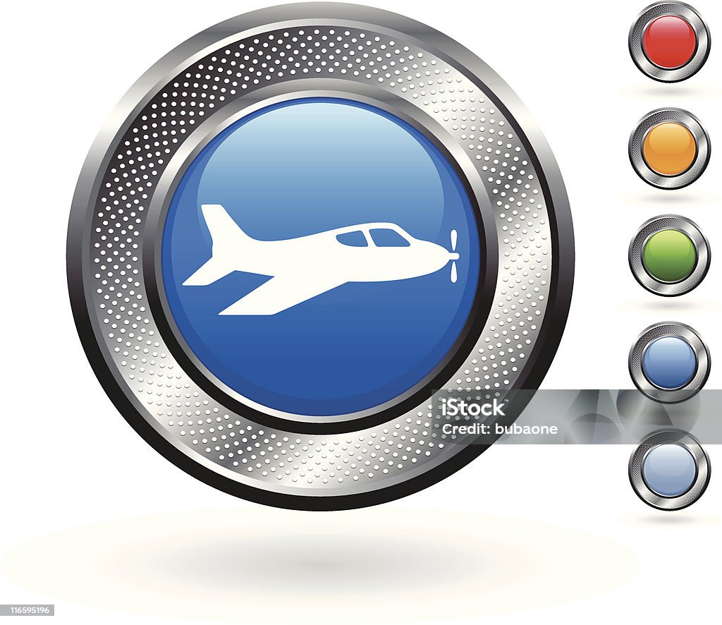 Lotnicze jet royalty free na Metalowe guziki - Grafika wektorowa royalty-free (Aerodynamiczny)