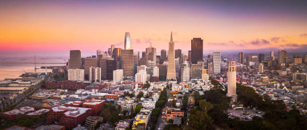 istock Aerial View of San Francisco Skyline at Sunset 1165961256