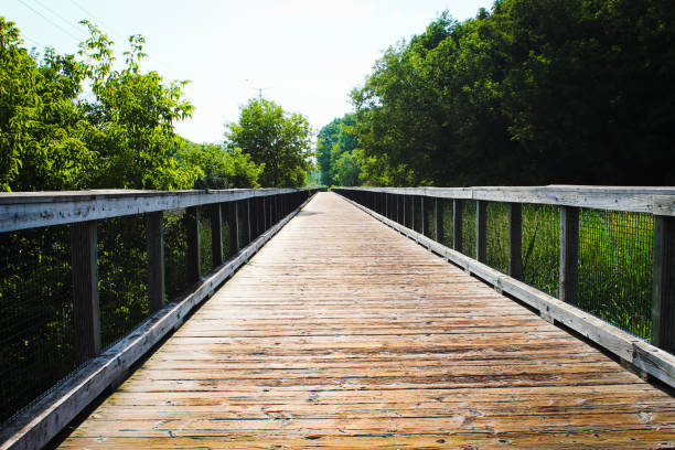 istock Isolated Wooden Bridge 1165966161