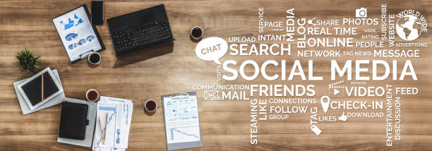 istock Social media and people network technology concept 1165968589