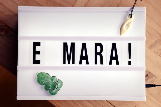 istock E Mara Word Meaning Hey Bro in Maori Te Reo in Light Box Trend 1165972201