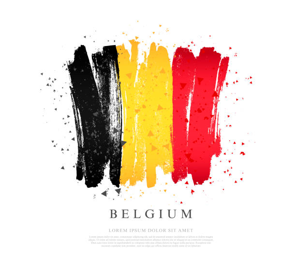 flagge von belgien. vektor-illustration auf weißem hintergrund. - belgien stock-grafiken, -clipart, -cartoons und -symbole