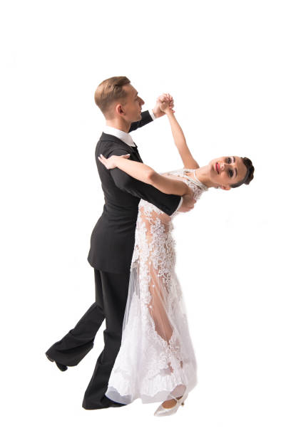 istock ballrom dance couple in a dance pose isolated on white bachground 1165983866