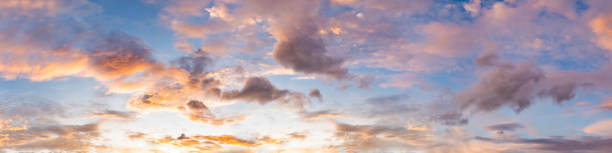 Dramatic panorama sky with cloud on sunrise and sunset time.