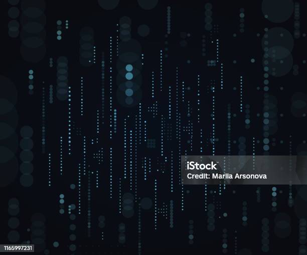 Segmented Computer Background Dark Technological Dark Background Vector Illustrationmatrixbinary Computer ...