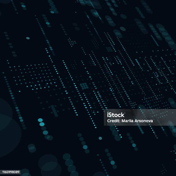 Segmented Computer Background Dark Technological Dark Background Vector Illustrationmatrixbinary Computer ...