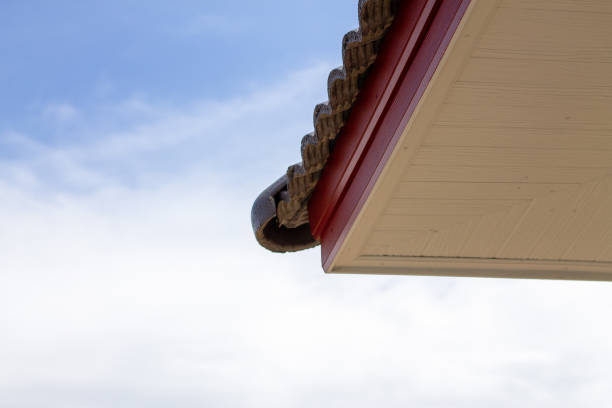 istock The gable roof with the sky with clouds background. 1166002957