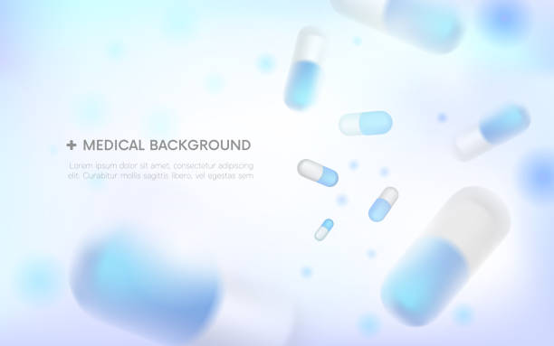 ilustrações de stock, clip art, desenhos animados e ícones de medical background.blurred capsules. painkillers, antibiotics, vitamins, amino acids, minerals, bio active additive, sports nutrition. icons of medicament. - perscription capsule frame pill