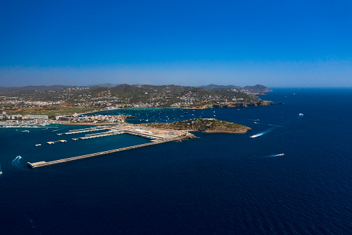 Aerial view of Botafoch and Talamanca in Ibiza